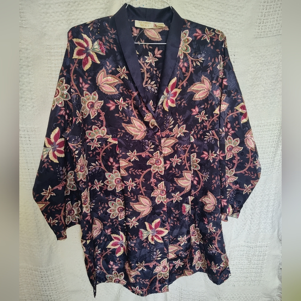 Victoria's Secret Gold Label Night Shirt Floral Pajamas Size M/L Vintage Rare